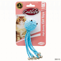 Catlife Hasır Zilli Ahtapot Kedi Oyuncağı 14cm (Karışık Renkli)