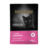 Challenge Pouch Jöle İçinde Parça Tavuklu Yavru Kedi Konservesi 85gr