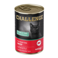 Challenge Jöle İçinde Sığır Etli Yetişkin Kedi Konservesi 400gr