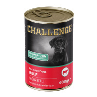 Challenge Jöle İçinde Sığır Etli Yetişkin Köpek Konservesi 400gr