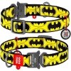 Collar WAUDOG Batman Desenli ve QR Pasaportlu Köpek Boyun Tasması 31-49cm/25mm