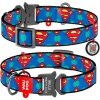 Collar WAUDOG Superman 2 Desenli ve QR Pasaportlu Köpek Boyun Tasması 31-49cm/25mm