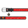 Collar WAUDOG Superman 1 Desenli ve QR Pasaportlu Köpek Deri Boyun Tasması 29-38cm/20mm (Siyah)