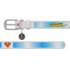 Collar WAUDOG Superman 2 Desenli ve QR Pasaportlu Köpek Deri Boyun Tasması 29-38cm/20mm (Beyaz)