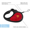 Collar WAUDOG Superman Otomatik Şerit Köpek Gezdirme Kayışı 5m [M] (Siyah/Kırmızı)