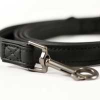Curli Apple Leather Köpek Gezdirme Kayışı 160cm (Siyah) [S]