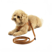Curli Apple Leather Köpek Gezdirme Kayışı 160cm (Kahverengi) [S]