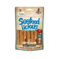 Dentalight Seafood Licious Kurutulmuş Somonlu Şerit Köpek Ödül Maması 70gr