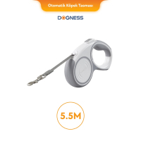 Dogness Otomatik Şerit Köpek Gezdirme Kayışı 5,5m (Beyaz)