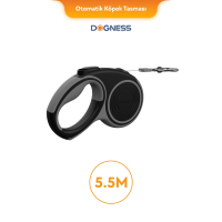 Dogness Otomatik Şerit Köpek Gezdirme Kayışı 5,5m (Gri)
