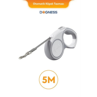 Dogness Otomatik Şerit Köpek Gezdirme Kayışı 5m (Beyaz)