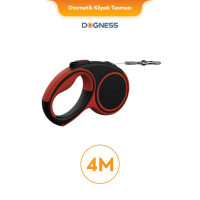 Dogness Otomatik Şerit Köpek Gezdirme Kayışı 4m (Kırmızı)