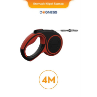 Dogness Otomatik Şerit Köpek Gezdirme Kayışı 4m (Kırmızı)