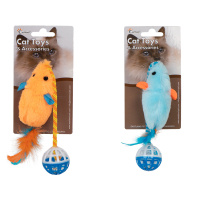 Eastland Tüylü Zilli Peluş Fare Kedi Oyuncağı 28cm (Karışık Renkli)