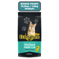Econature Plus Tavuklu Kısırlaştırılmış Kedi Maması 13,5kg + 1,5kg HEDİYE!