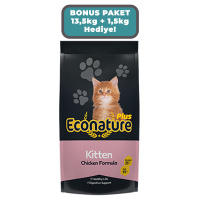 Econature Plus Kitten Tavuklu Yavru Kedi Maması  13,5kg + 1,5kg HEDİYE!