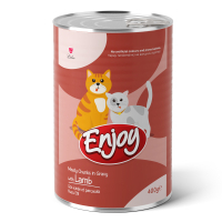 Enjoy Sos İçinde Parça Kuzu Etli Yetişkin Kedi Konservesi 400gr