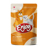 Enjoy Sos İçinde Parça Tavuklu Yetişkin Kedi Konservesi 85gr