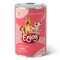 Enjoy Sos İçinde Parça Kuzu Etli Yetişkin Köpek Konservesi 400gr