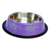 EuroDog Küçük Irk Köpekler için Desenli Çelik Mama ve Su Kabı 15,5cm/475ml (Karışık Renkli)