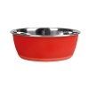 Flamingo Kediler İçin Üzeri Yazılabilir Çelik Mama ve Su Kabı 13cm 350ml (Kırmızı)