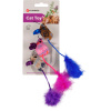 Flamingo Catnipli Tüylü Peluş Fare Kedi Oyuncağı 18cm (3'lü) (Karışık Renkli)
