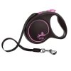 Flexi Black Design Otomatik Şerit Köpek Gezdirme Kayışı 5m [S] (Pembe)