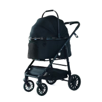 Flip Henan Benedict Kedi ve Küçük Irk Köpek Taşıma Arabası 75x36x105cm (Siyah)