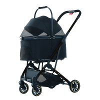 Flip Henan Benedict Kedi ve Küçük Irk Köpek Taşıma Arabası 30x67x110cm (Siyah)