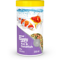 Floppy Koi & Goldfish Mix Koi ve Japon Balıkları için Akvaryum Çubuk Yemi 250ml