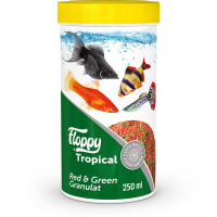 Floppy Tropical Red & Green Tropikal Balıklar için Akvaryum Granül Yemi 250ml