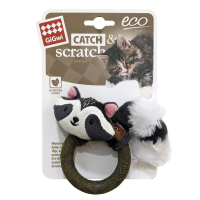 GiGwi Catch&Scratch Rakun Peluş Kedi Oyuncağı 11cm
