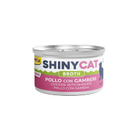 GimCat Shinycat Broth Sos İçinde Tavuklu ve Karidesli Kedi Konservesi 70gr