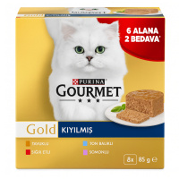 Gourmet Gold Kıyılmış Karışık Çeşitli Yetişkin Kedi Konservesi 8x85gr (8 AL 6 ÖDE)