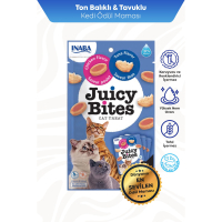 INABA Juicy Bites Tavuklu ve Ton Balıklı Kedi Ödül Maması 11,3gr (3'lü)