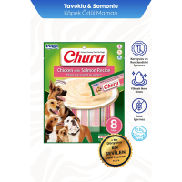 INABA CIAO Churu Cream Somonlu ve Tavuklu Sıvı Köpek Ödül Maması 20gr (8'li)