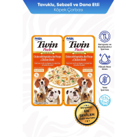 INABA Churu Twin Packs Tavuklu Sebzeli ve Biftekli Köpek Çorbası 40gr (2 Adet)