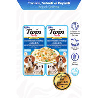 INABA Churu Twin Packs Tavuklu Sebzeli ve Peynirli Köpek Çorbası 40gr (2 Adet)