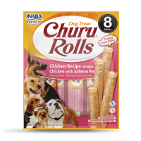 INABA Churu Rolls Tavuk Sargılı ve Somonlu Köpek Ödül Maması 12gr (8 Adet)