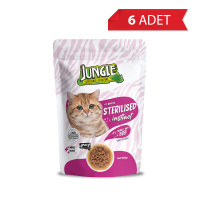 Jungle Pouch Sığır Eti Parçalı Kısırlaştırılmış Kedi Konservesi 100gr (6 Adet)