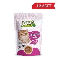Jungle Pouch Sığır Eti Parçalı Kısırlaştırılmış Kedi Konservesi 100gr (12 Adet)