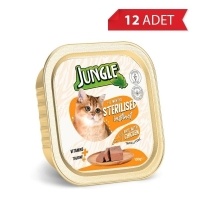 Jungle Tavuklu Kısırlaştırılmış Ezme Kedi Konservesi 100gr (12 Adet)