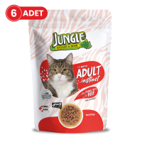 Jungle Pouch Sığır Eti Parçalı Soslu Yetişkin Kedi Konservesi 100gr (6 Adet)