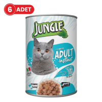 Jungle Ton Balıklı Yetişkin Kedi Konservesi 415gr (6 Adet)