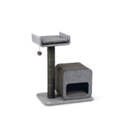 Karlie Tırmalama Tahtalı Kedi Evi 60x40x77cm (Gri)