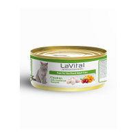 LaVital Tavuklu Kızılcık ve Kadife Çiçekli Kısırlaştırılmış Yetişkin Kedi Konservesi 85gr