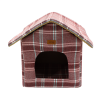 Lepus Shack House Ekose Köpek Yatağı 35x35x40cm (Kırmızı)