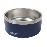 M-Pets Eskimo Çift Cidarlı Köpek Mama ve Su Kabı 2000ml (Mavi)