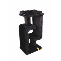 M-Pets Panther Premium Duo Tırmalama Tahtalı Kedi Ağacı 48x40x98cm (Siyah)
