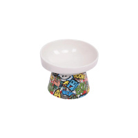 M-Pets Urban Style Kediler İçin Seramik Mama ve Su Kabı 10,5x10,6x8cm (150ml)